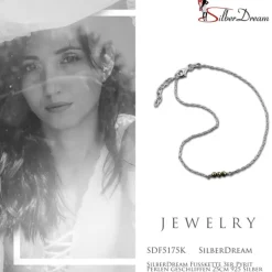 SilberDream Fußkette 3er Pyrit Perlen geschliffen 25cm 925 Silber SDF5175K