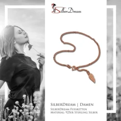 SilberDream Fußkette Flügel 26cm Rose vergoldet und 925 Silber SDF0285E