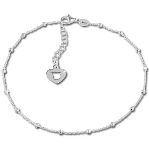 SilberDream Fußkette Herz offen 26cm 925 Sterling Silber SDF2096