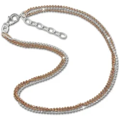 SilberDream Fußkette Kugeln Rose vergoldet und 925er Silber SDF2123E