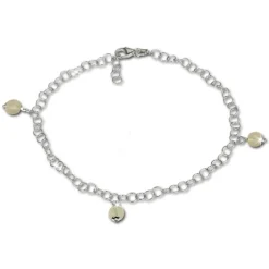SilberDream Fußkette Kugel Glas gelb 25cm 925 Silber SDF011Y