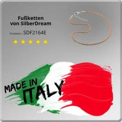 SilberDream Fußkette Kugeln 27cm diamantiert rose 925 Sterling Silber SDF2164E