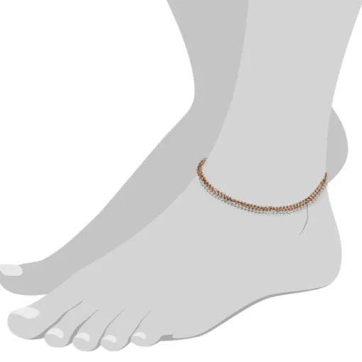 SilberDream Fußkette Kugeln Rose vergoldet und 925er Silber SDF2123E