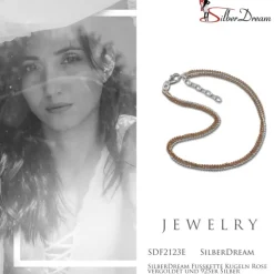 SilberDream Fußkette Kugeln Rose vergoldet und 925er Silber SDF2123E