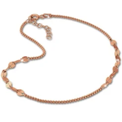 SilberDream Fußkette Plättchen vergoldet 27cm 925 Sterling Silber SDF2184E
