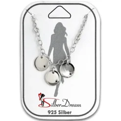 SilberDream Fußkette Plättchen Zirkonia schwarz 25cm 925 Silber SDF5115J