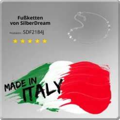 SilberDream Fußkette Plättchen 27cm 925 Sterling Silber SDF2184J