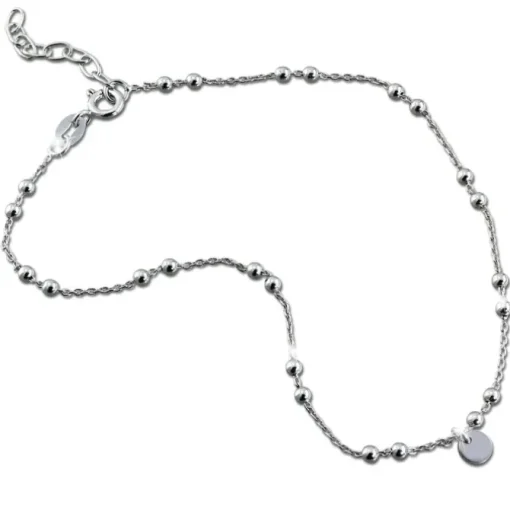 SilberDream Fußkette Plättchen 25cm 925 Sterling Silber SDF5235J