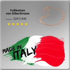 SilberDream Fußkette Plättchen vergoldet 27cm 925 Sterling Silber SDF2184E
