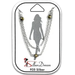 SilberDream Fußkette Pyrit Perlen geschliffen 25cm 925 Sterling Silber SDF5005K