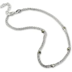 SilberDream Fußkette Pyrit Perlen geschliffen 25cm 925 Sterling Silber SDF5005K