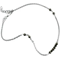SilberDream Fußkette Pyrit Perlen geschliffen 25cm 925 Sterling Silber SDF5125K