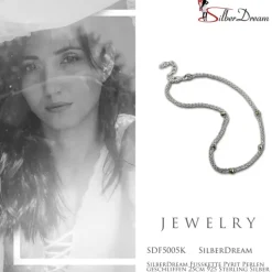 SilberDream Fußkette Pyrit Perlen geschliffen 25cm 925 Sterling Silber SDF5005K