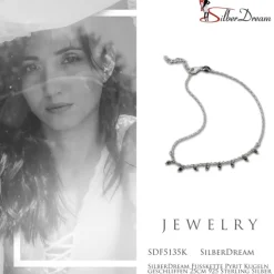 SilberDream Fußkette Pyrit Kugeln geschliffen 25cm 925 Sterling Silber SDF5135K