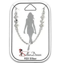 SilberDream Fußkette Raute Zirkonia weiß 25cm 925 Silber Damen SDF5095W