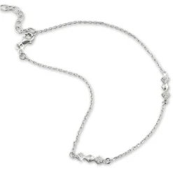 SilberDream Fußkette Raute Zirkonia weiß 25cm 925 Silber Damen SDF5095W