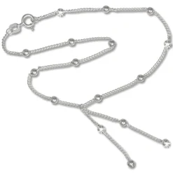 SilberDream Fußkette Silber-Kugeln 25cm 925 Silber SDF013