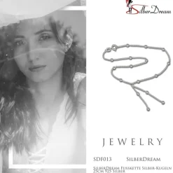 SilberDream Fußkette Silber-Kugeln 25cm 925 Silber SDF013