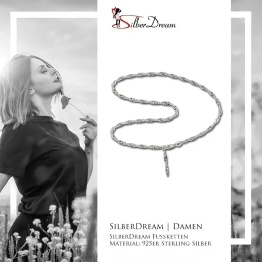 SilberDream Fußkette Singapur 25cm 925 Sterling Silber SDF014