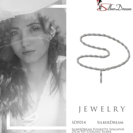 SilberDream Fußkette Singapur 25cm 925 Sterling Silber SDF014