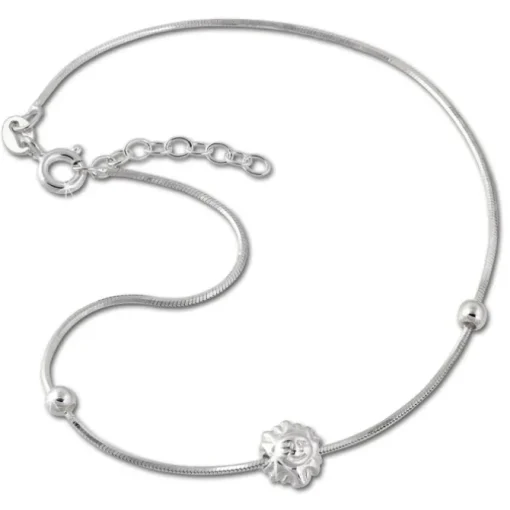 SilberDream Fußkette Sonne 25,5cm 925 Sterling Silber SDF2055