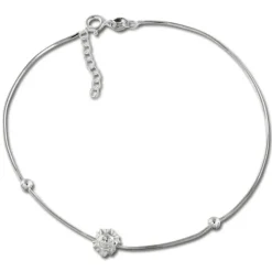 SilberDream Fußkette Sonne 25,5cm 925 Sterling Silber SDF2055