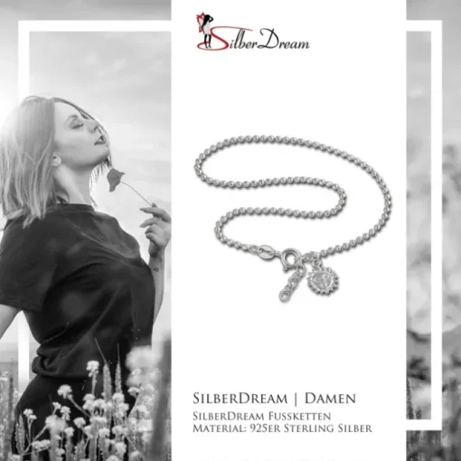SilberDream Fußkette Sonne 25,5cm 925 Sterling Silber SDF2075
