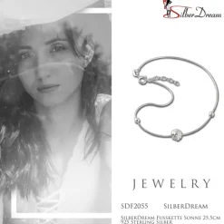 SilberDream Fußkette Sonne 25,5cm 925 Sterling Silber SDF2055