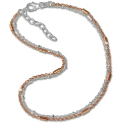 SilberDream Fußkette Stäbchen Rose vergoldet und 925er Silber SDF0253T