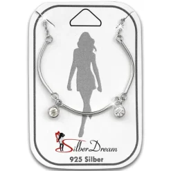 SilberDream Fußkette Welle Zirkonia weiß 25cm 925 Silber Damen SDF5155W