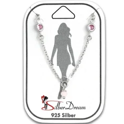 SilberDream Fußkette Zirkonia rosa 25cm 925 Sterling Silber SDF5105A