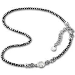 SilberDream Fußkette Zirkonia 27cm geschwärzt diamantiert 925 Silber SDF2244K