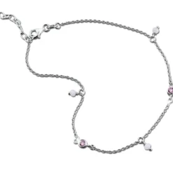 SilberDream Fußkette Zirkonia rosa 25cm 925 Sterling Silber SDF5105A
