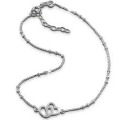SilberDream Fußkette Zwei Herzen 23cm - 26cm Damenschmuck 925er Silber SDF0353J