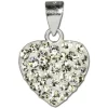 SilberDream Glitzer Anhänger Herz Zirkonia Kristalle weiß 925 GSH203W