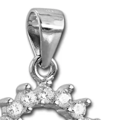 SilberDream Glitzer Anhänger Sonnenkranz Zirkonia weiß Damen 925 Silber GSH401W