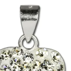 SilberDream Glitzer Anhänger Herz Zirkonia Kristalle weiß 925 GSH203W