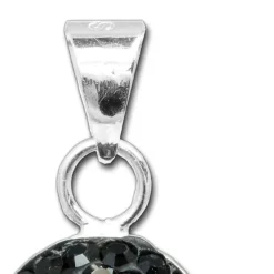 SilberDream Glitzer Anhänger rund Zirkonia schwarz 925er GSH206S