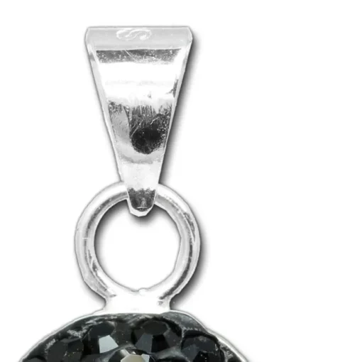 SilberDream Glitzer Anhänger rund Zirkonia schwarz 925er GSH206S