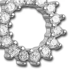 SilberDream Glitzer Anhänger Sonnenkranz Zirkonia weiß Damen 925 Silber GSH401W