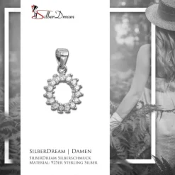 SilberDream Glitzer Anhänger Sonnenkranz Zirkonia weiß Damen 925 Silber GSH401W