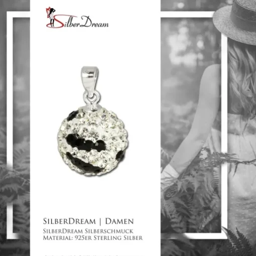 SilberDream Glitzer Anhänger Kugel Zirkonia Kristalle Silber GSH302
