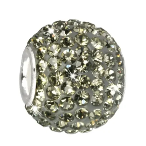 SilberDream Glitzer Bead Zirkonias grau Shiny GSB202