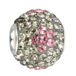 SilberDream Glitzer Bead Zirkonias grau Flower 925 GSB302
