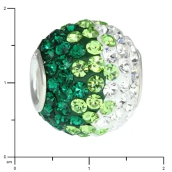 SilberDream Glitzer Bead Zirkonias dunkelgrün ICE 925 GSB009