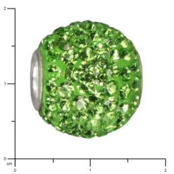 SilberDream Glitzer Bead Zirkonias grün Shiny GSB208