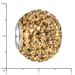 SilberDream Glitzer Bead Zirkonias bernstein Shiny GSB206