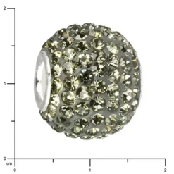 SilberDream Glitzer Bead Zirkonias grau Shiny GSB202