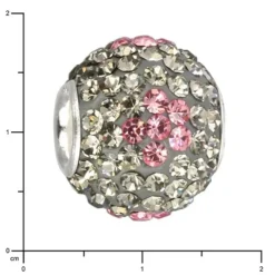 SilberDream Glitzer Bead Zirkonias grau Flower 925 GSB302