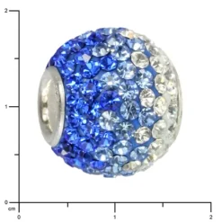 SilberDream Glitzer Bead Zirkonias blau ICE Silber GSB002